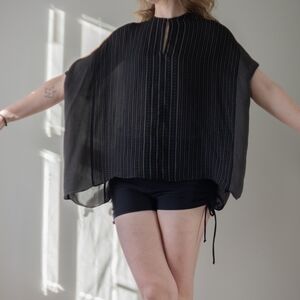 Vince Black Silk Women's Kimono Style Top